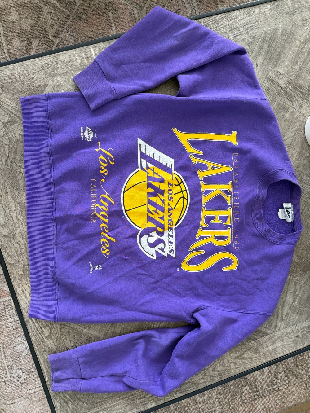Vintage Los Angeles Lakers Purple Crewneck Sweatshirt - Picture 4 of 7